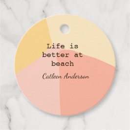 Das Leben am Strand gelb orange boho rustikal Geschenkanhänger