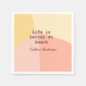 Das Leben am Strand gelb orange boho rustikal Serviette (Vorderseite)