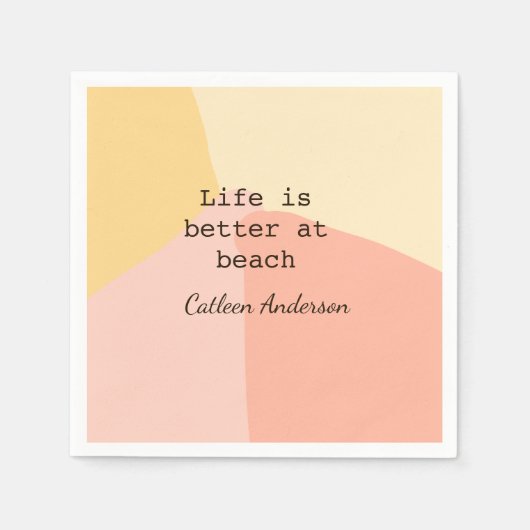 Das Leben am Strand gelb orange boho rustikal Serviette (Vorderseite)