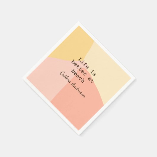 Das Leben am Strand gelb orange boho rustikal Serviette (Ecke)