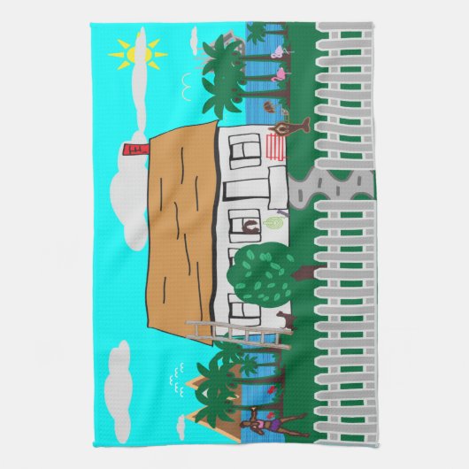 Das Leben am Strand Geschirrtuch (Vertikal)
