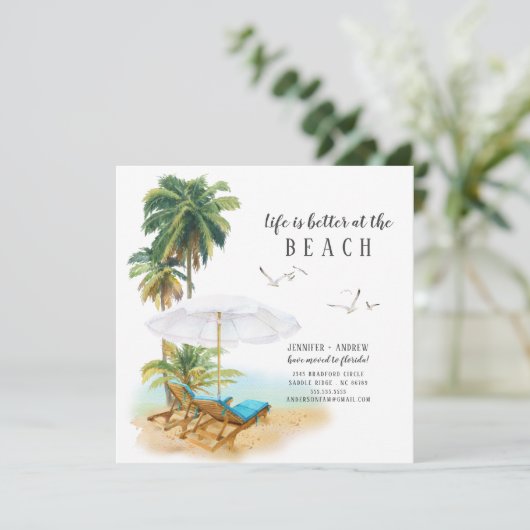 Das Leben am Strand ist besser Ankündigung (Stehend Vorderseite)