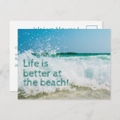Das Leben am Strand ist besser Ankündigungspostkarte (Vorne/Hinten)