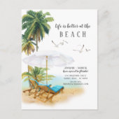 Das Leben am Strand ist besser Ankündigungspostkarte (Vorderseite)