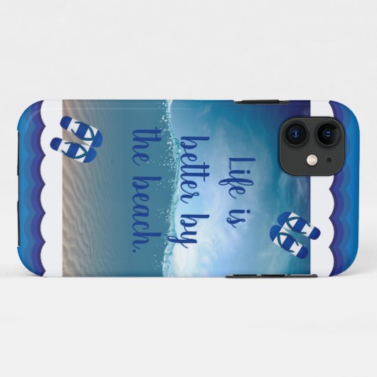 Das Leben am Strand ist besser Case-Mate iPhone Hülle (Rückseite (Horizontal))