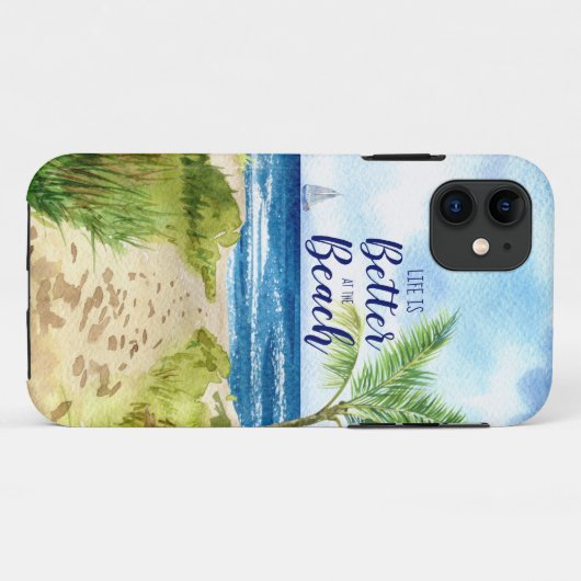 Das Leben am Strand ist besser Case-Mate iPhone Hülle (Rückseite (Horizontal))