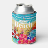 Das Leben am Strand ist besser Dosenkühler (Kanne Vorderseite)