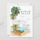 Das Leben am Strand ist besser Einladung (Vorderseite)