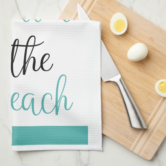 Das Leben am Strand ist besser, Flip Flops türkis Geschirrtuch (Viertel Falte)