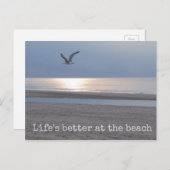 Das Leben am Strand ist besser - Fun Quote Postkar Postkarte (Vorne/Hinten)