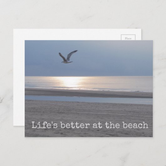 Das Leben am Strand ist besser - Fun Quote Postkar Postkarte (Vorne/Hinten)