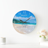 Das Leben am Strand ist besser Große Wanduhr (Zuhause)