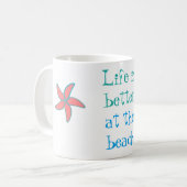 Das Leben am Strand ist besser Kaffeetasse (Vorderseite Links)