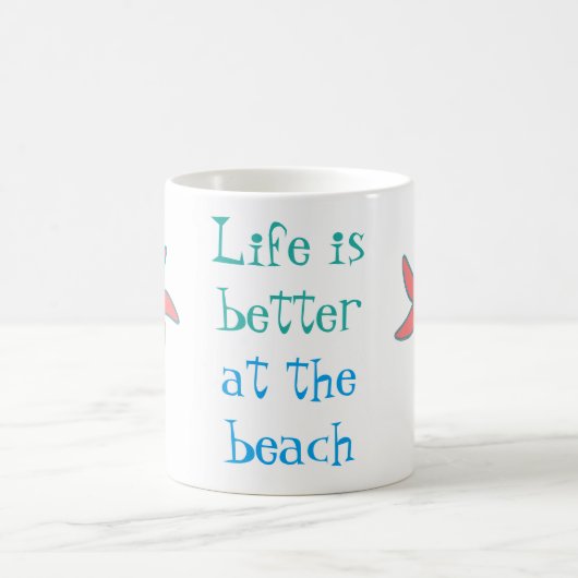 Das Leben am Strand ist besser Kaffeetasse (Mittel)