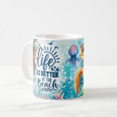 Das Leben am Strand ist besser Kaffeetasse (Vorderseite Links)