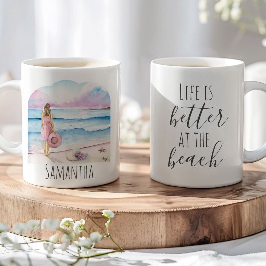 Das Leben am Strand ist besser Kaffeetasse