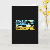 Das Leben am Strand ist besser Karte (Gelbe Blume)