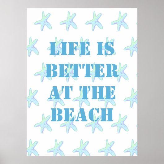 Das Leben am Strand ist besser Poster (Vorne)