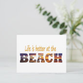 Das Leben am Strand ist besser Postkarte (Stehend Vorderseite)