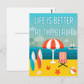 Das Leben am Strand ist besser Postkarte (Vorne/Hinten)