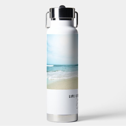 Das Leben am Strand ist besser Trinkflasche (Vorderseite)
