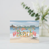 Das Leben am Strand ist gut Postkarte (Stehend Vorderseite)