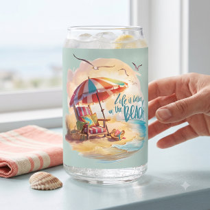 Das Leben am Strand ist schöner Dosenglas