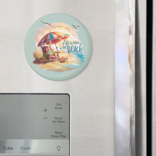 Das Leben am Strand ist schöner Magnet (In Situ (Kühlschrank))