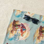 Das Leben am Strand ist schöner Strandtuch (Beispiel)