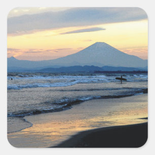 Das Leben am Strand: Japan Quadratischer Aufkleber