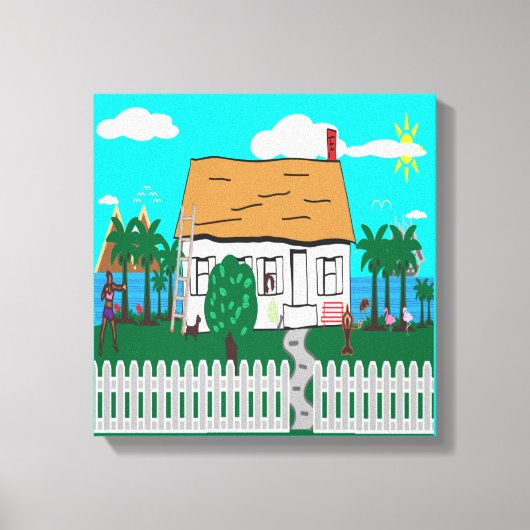 Das Leben am Strand Leinwanddruck (Vorderseite)