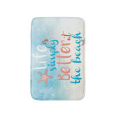 Das Leben am Strand mit Starfish ist einfach besse Badematte (Vorderseite Vertikal)