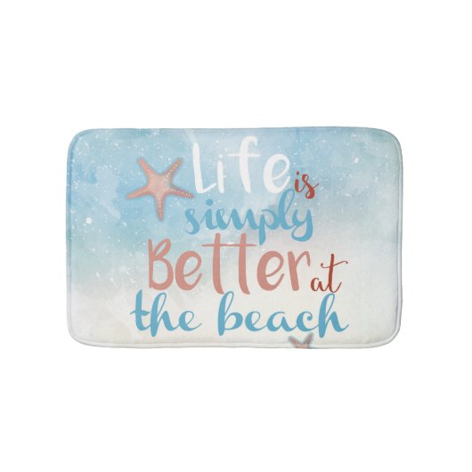 Das Leben am Strand mit Starfish ist einfach besse Badematte (Vorderseite)