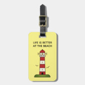 Das Leben am Strand niedliche Leuchtturm Reisen be Gepäckanhänger (Vorderseite vertikal)