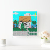 Das Leben am Strand Quadratische Wanduhr (Zuhause)