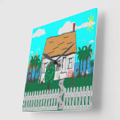 Das Leben am Strand Quadratische Wanduhr (Winkel)