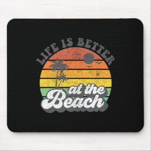 Das Leben am Strand Retro Sommerurlaub ist besser Mousepad