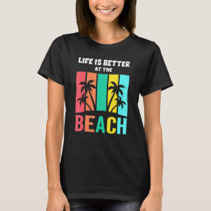 Das Leben am Strand Retro Sunset Summer Va ist bes T-Shirt