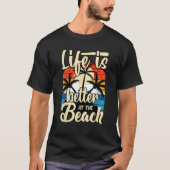 Das Leben am Strand Sand Surf und Sommer V T-Shirt (Vorderseite)
