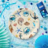 Das Leben am Strand und am Meer als Muster Pappteller (Party)