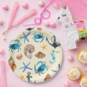 Das Leben am Strand und am Meer als Muster Pappteller (Party)