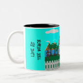 Das Leben am Strand Zweifarbige Tasse (Links)