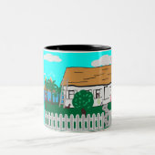 Das Leben am Strand Zweifarbige Tasse (Mittel)