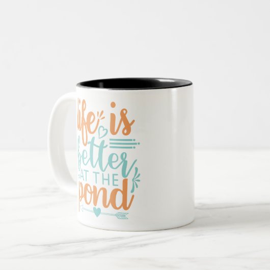 Das Leben am Teich ist besser Zweifarbige Tasse (Vorderseite Links)