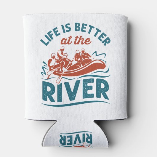 Das Leben am weißen Wasser am Fluss ist besser Dosenkühler (Rückseite)