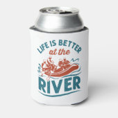 Das Leben am weißen Wasser am Fluss ist besser Dosenkühler (Kanne Rückseite)