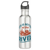 Das Leben am weißen Wasser am Fluss ist besser Edelstahlflasche (Vorderseite)