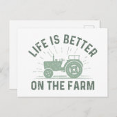 Das Leben auf dem Bauernhof ist besser Postkarte (Vorne/Hinten)