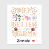 Das Leben auf den landwirtschaftlichen Niedlichen Aufkleber (Blatt)