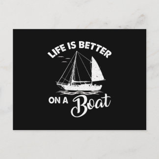 Das Leben auf einem Boot ist besser - Cooles Segel Postkarte